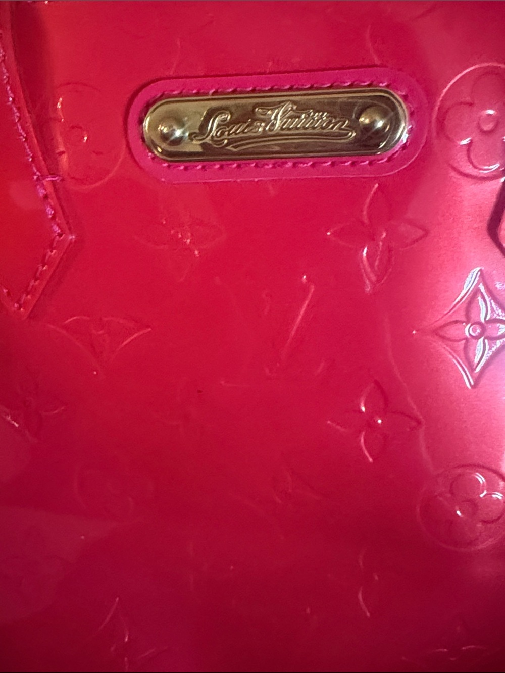 Louis Vuitton Vernis Patent Leather Tote in Fuchsia with Gold Hardware